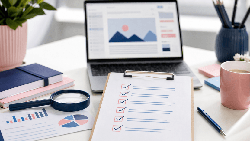 Checklist de SEO on-page junto a un editor de contenidos